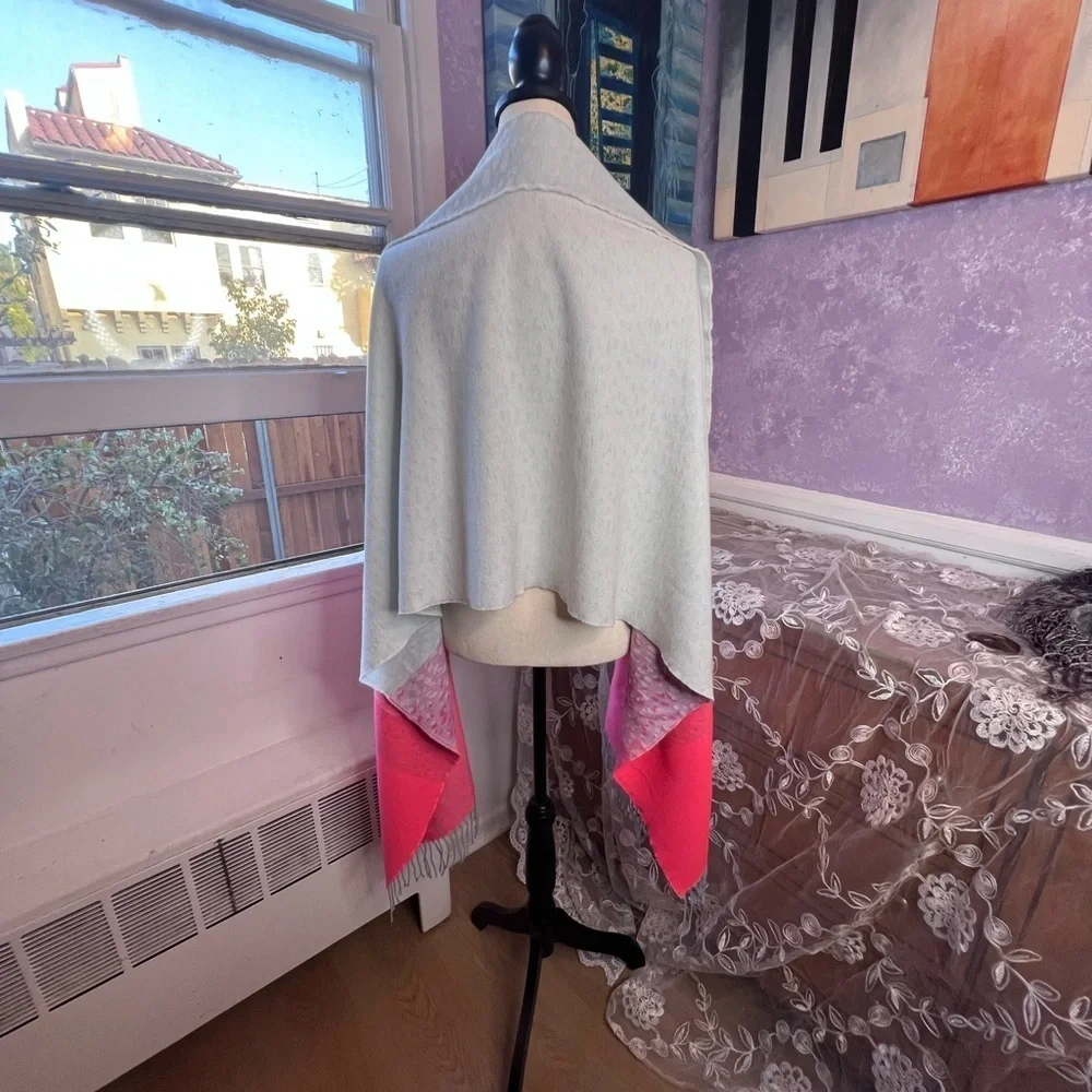 GAP Pink and Baby Blue Patterned Scarf 100% acetate